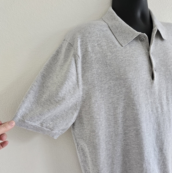 REISS Short Sleeve Popover Polo Shirt Casual Golf size XXL in Gray Color - Picture 4 of 15